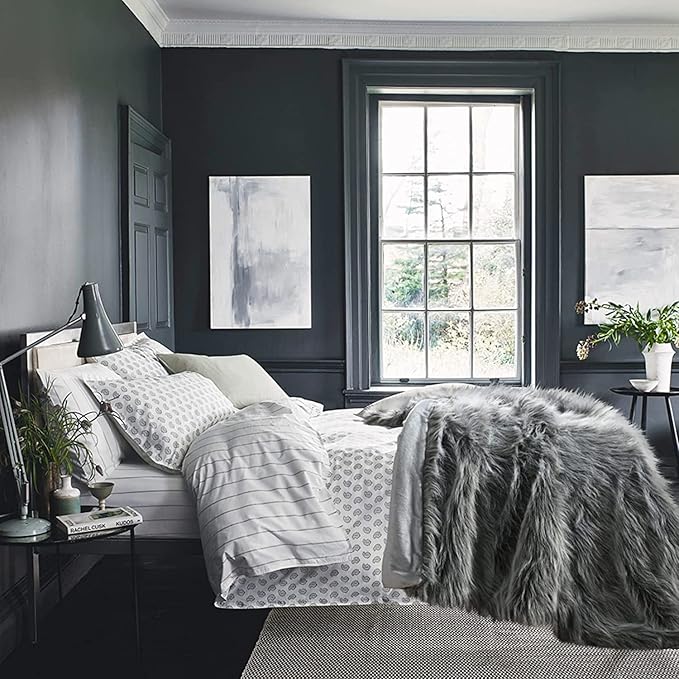 Luxury Faux Fur Blanket King Size, Ultra Big Grey and Black High Pile Mixed - Image 5