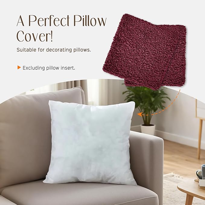 Throw Pillow Covers 18x18 Inch Solid Stretch Flexible Size Decorative Pillow - Image 7