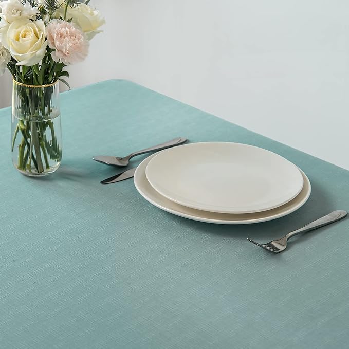 maxmill Slubby Texture Tablecloth Water Resistance Antiwrinkle Spillproof Soft - Image 3