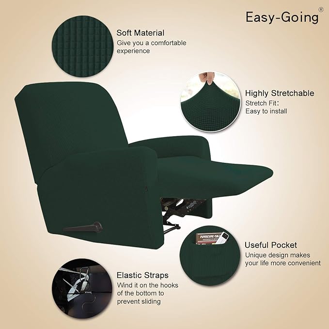 Easy-Going Recliner Stretch Sofa Slipcover Sofa Cover 4-Pieces Furniture - Image 3