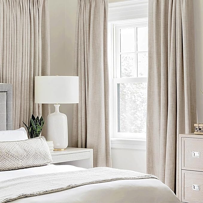 MIULEE 100% Blackout Linen Textured Curtains - Image 2