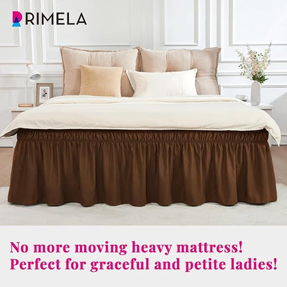 RIMELA Bed Skirt Queen Size 18 Inch Drop, Elastic Bed Skirting - Image 5