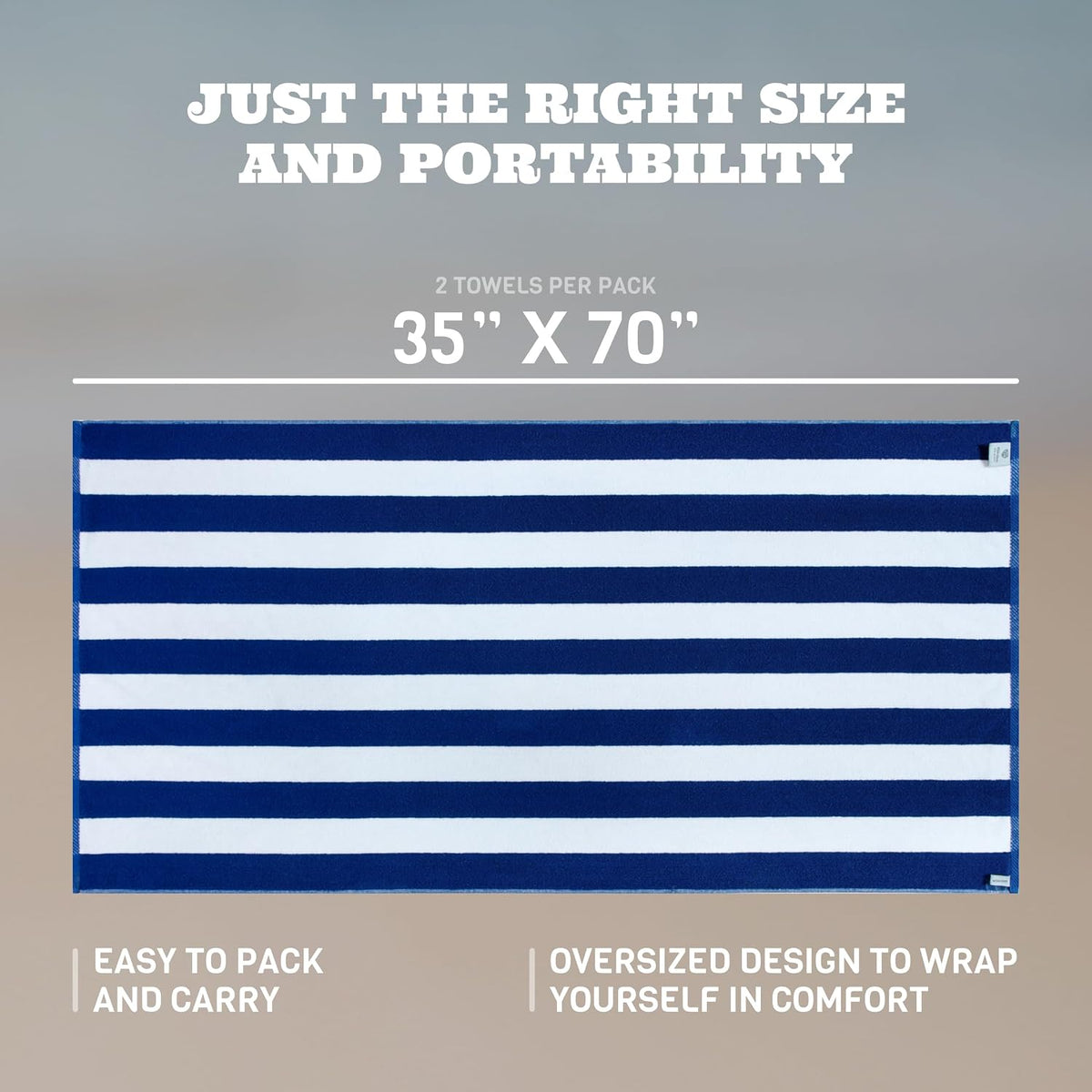 white classic stripe cabana beach towels oversized 2, side view