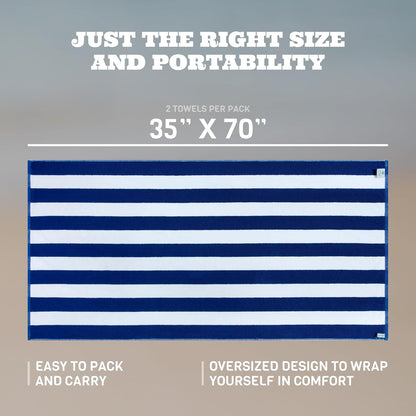 white classic stripe cabana beach towels oversized 2, side view