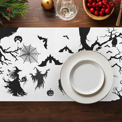 Halloween Table Runner, Linen Table Runner, Spider Pumkin Table Runners - Image 4