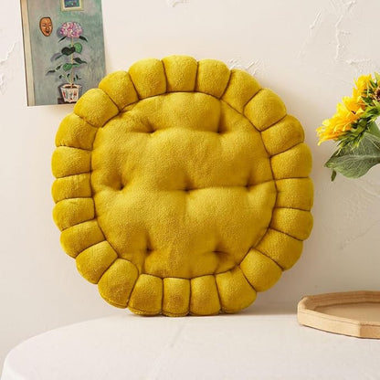 vctops Round Chair Pad Seat Cushion Solid Velvet Color Seat Pad Indoor Floor by vctops