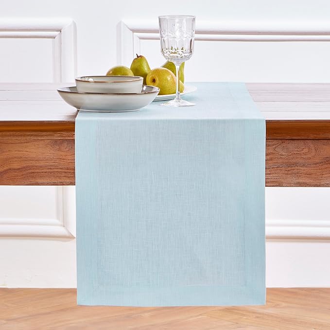 Solino Home Linen Ice Water Table Runner 60 Inches by SolinoHome