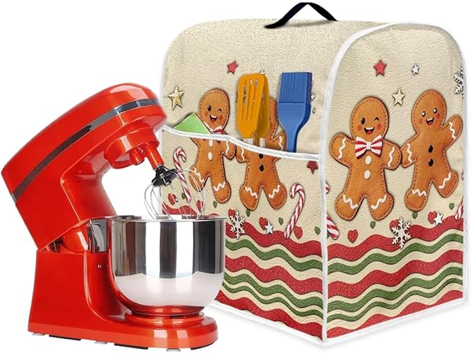 Christmas Mixer Cover for Kitchen Aid 6-8 Qt Mixer, Gingerbread Man Small - Image 3