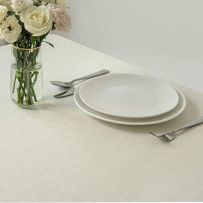 maxmill Slubby Texture Tablecloth Water Resistance Antiwrinkle Spillproof Soft - Image 3