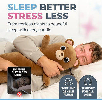 Bear Plush Body Pillow for Kids | Long Stuffed Animal Cuddle Pillow | Soft - Image 2