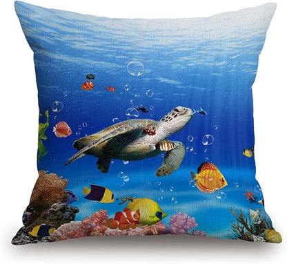 TSSOHU Ocean Underwater Marine Life Outdoor Throw Pillow Cover Sea World by TSSOHU