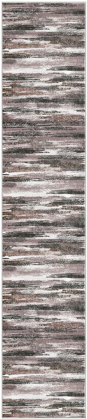 Modern Abstract Runner Rug 2x10, Dark Light Brown White Washable Long Kitchen - Image 8