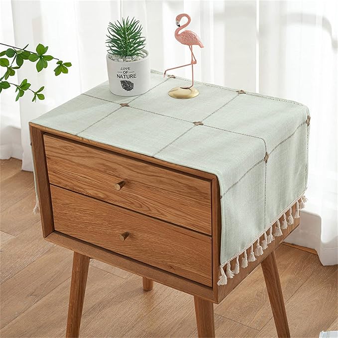 Simple Bedside Table Tassel Cover Cloth, Tablecloth Cover Towel, Suitable by Tablecloth