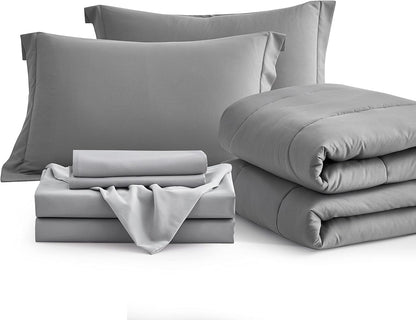 maple&stone full size comforter set 7 pieces bed, front angle view