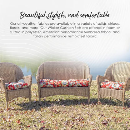 RSH Décor: Tufted Wicker Loveseat Cushion | Indoor/Outdoor All Weather - Image 5