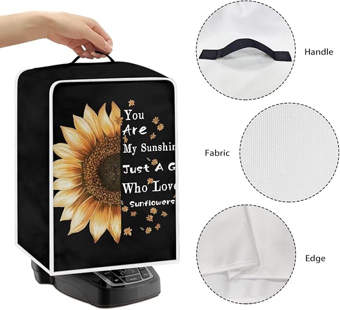 Mumeson Sunflower Black Coffee Maker Cover, Waterproof Dust Cover - Image 5