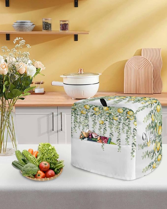 Sage Green Leaves Stand Mixer Dust Cover - Image 5
