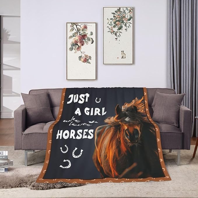 Horse Blanket Horses Throw Blanket Just A Girl Who Loves Horses Flannel Stuff - Image 8