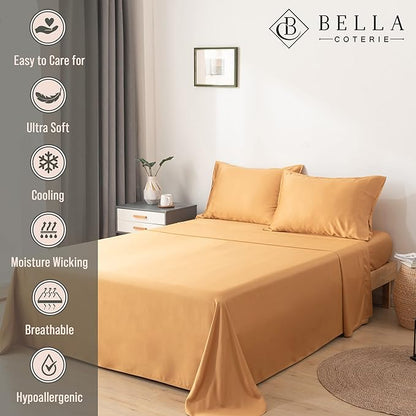 Bella Coterie Luxury Bamboo Viscose King Size Sheet Set | 100% Organically - Image 2