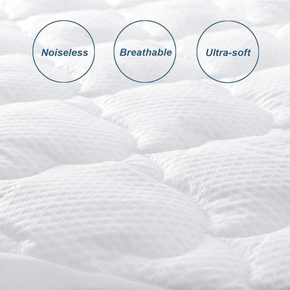 Air Mattress Pad Cover King, Thick Quilted Mattress Topper Cover, Super Soft - Image 4