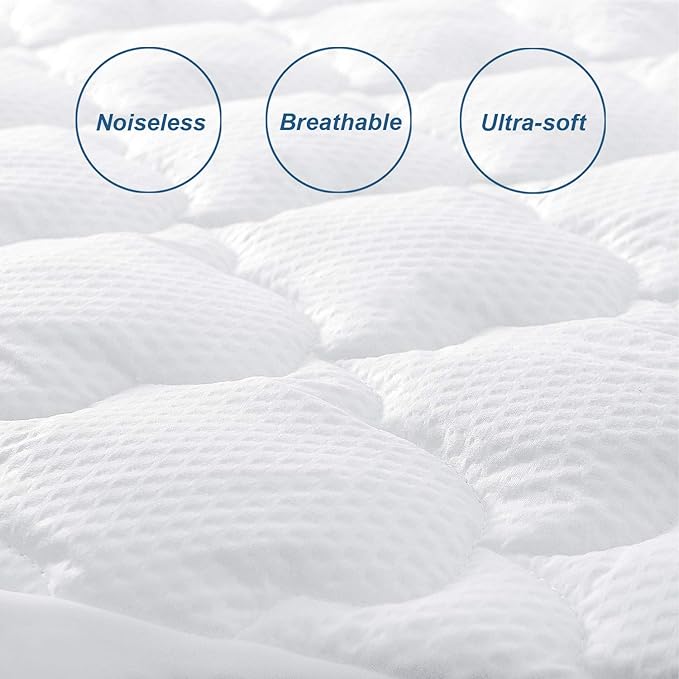 Queen Air Mattress Pad Cover Thick Quilted Inflatable Matresss Topper, Super - Image 4