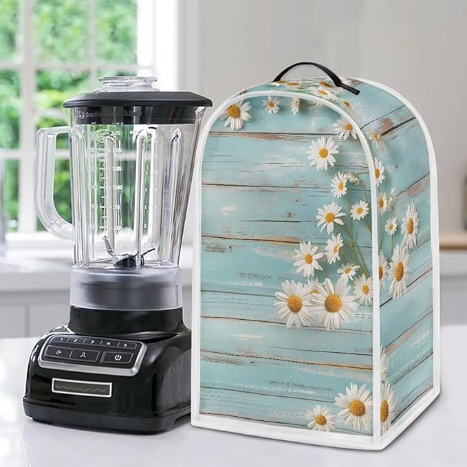 Daisy Blender Cover Teal Wood Appliance Dust Cover Universal - Image 2