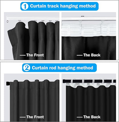 Room Divider Curtains Total Blackout Privacy Curtain Panel Room Thermal - Image 2