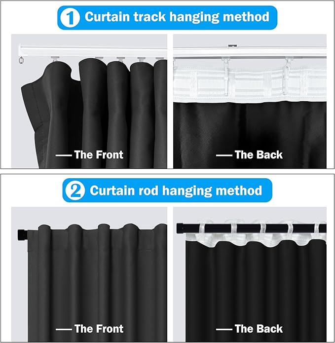 Room Divider Curtains Total Blackout Privacy Curtain Panel Room Thermal - Image 2