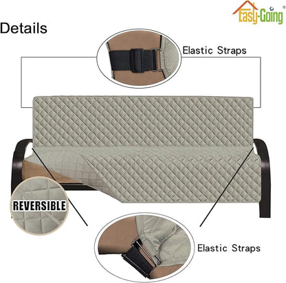 Easy-Going Futon Sofa Slipcover Reversible Sofa Cover Armless Couch Cover Water - Image 3