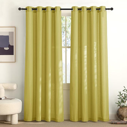 NICETOWN Bright Yellow Linen Curtains by NICETOWN