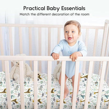 Yoofoss Baby Crib Sheets for Boys Girls, Fitted Crib Sheet 2 Pack for Standard - Image 6