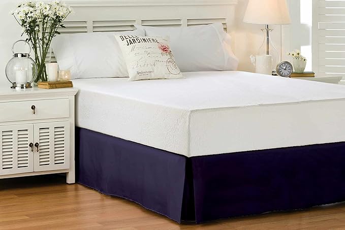Full Size Bed Skirt 600 TC Egyptian Cotton 16 Inch Drop Easy Fit by WHITECOTTONWORLD