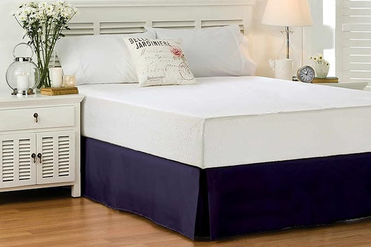 Full Size Bed Skirt 600 TC Egyptian Cotton 18 Inch Drop Easy Fit by WHITECOTTONWORLD