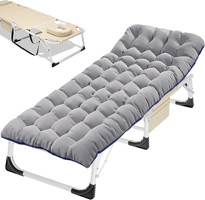 ABORON Camping Cot for Adult 28" Extra Wide, Heavy-Duty 1200D Oxford Cot for by ABORON