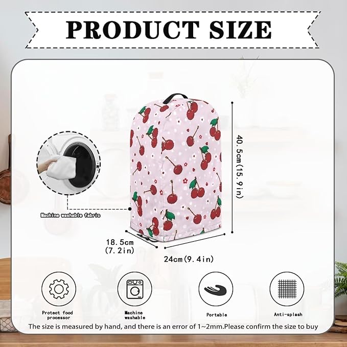 Cherry Print Blender Covers for Kitchen Food Processor Cover - Image 6
