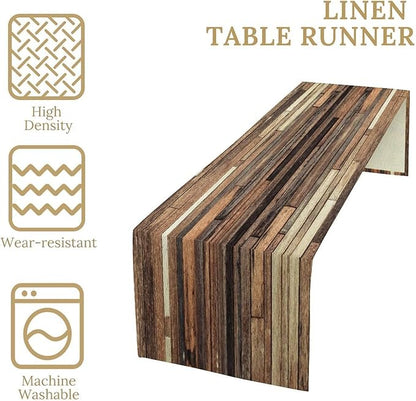 Rustic Wooden Barn Door Table Runner Wood Plank Brown Barnwood Country Lodge - Image 7
