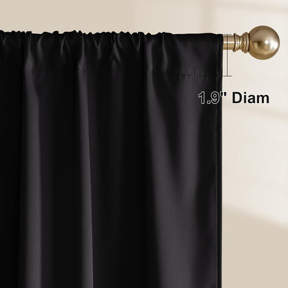 nicetown 100% black out curtains 84 inch long shown in use