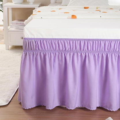 RIMELA Lilac Bed Skirt Full Size 15 Inch Drop, Elastic Bed Skirting - Image 8