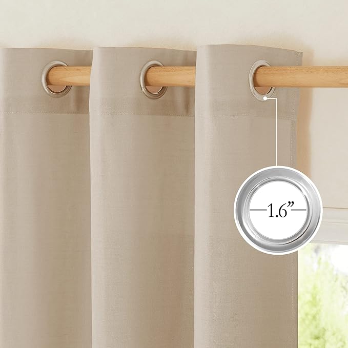 NICETOWN Rustic Linen 102 inch Long Curtains - Image 5