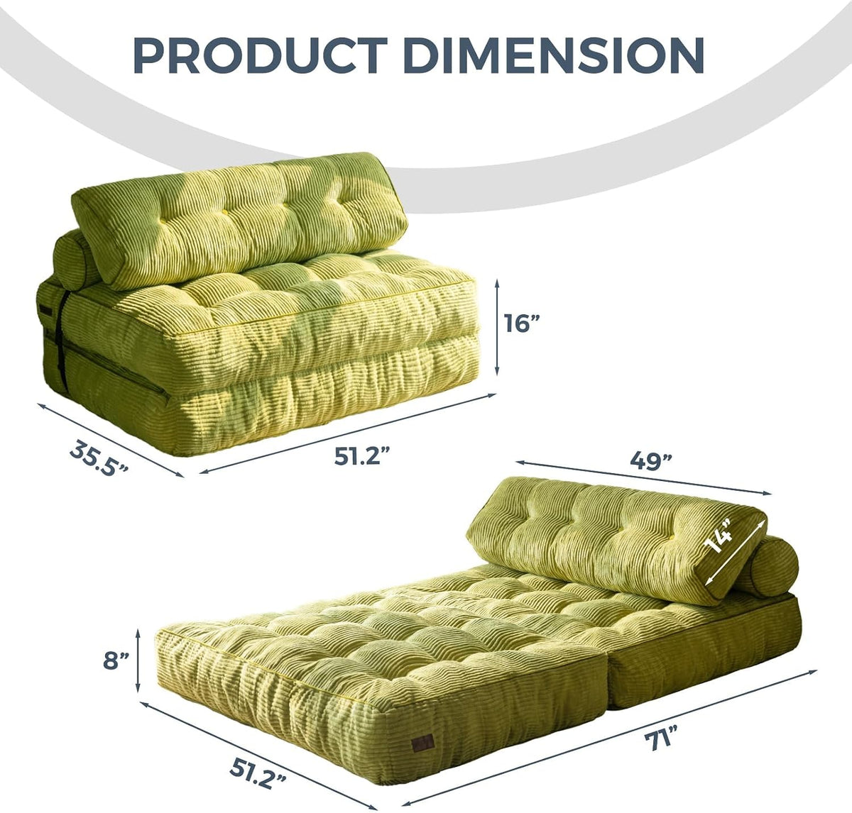 maxyoyo folding sofa bed, convertible chair bed with shown in use