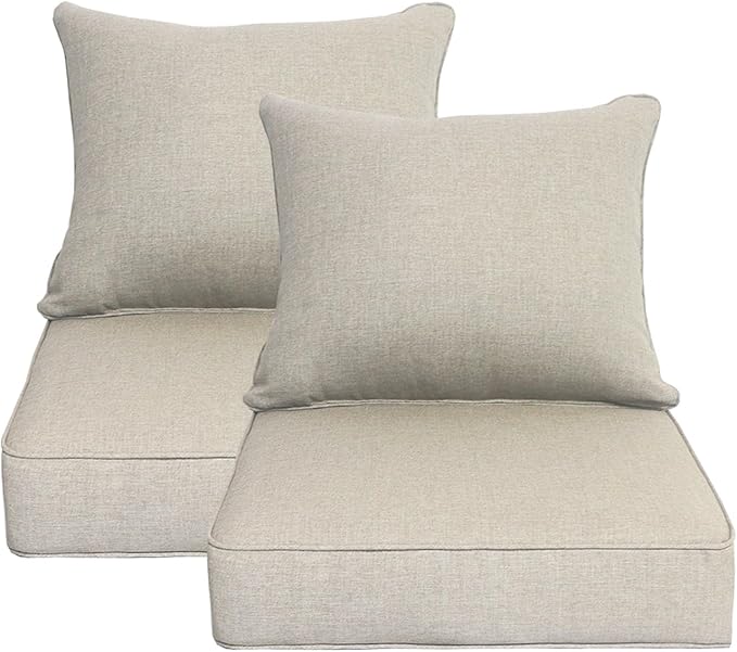 Outdoor 22x24 Inch Deep Seat Patio Cushion Set Outdoor Chair Cushions by Gardenlucky