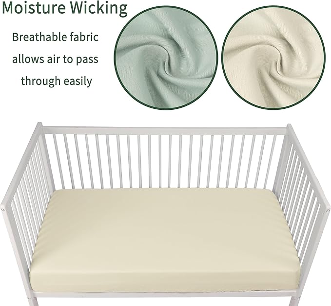 Baby Crib Sheets for Boys Girls, 2 Pack Fitted Crib Sheet for Standard Crib and - Image 3