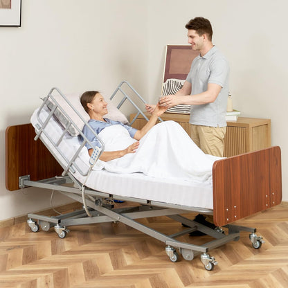real relax premium 3 function full electric hospital showing dimensions