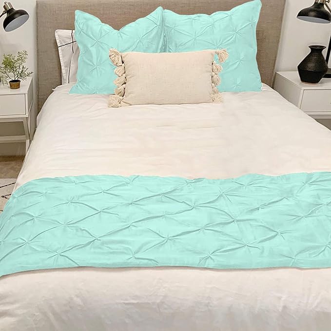 Bed Runner Set - 100% Pure Cotton 800 Thread Count - Luxury 1 Pinch Pleated Bed - Image 2