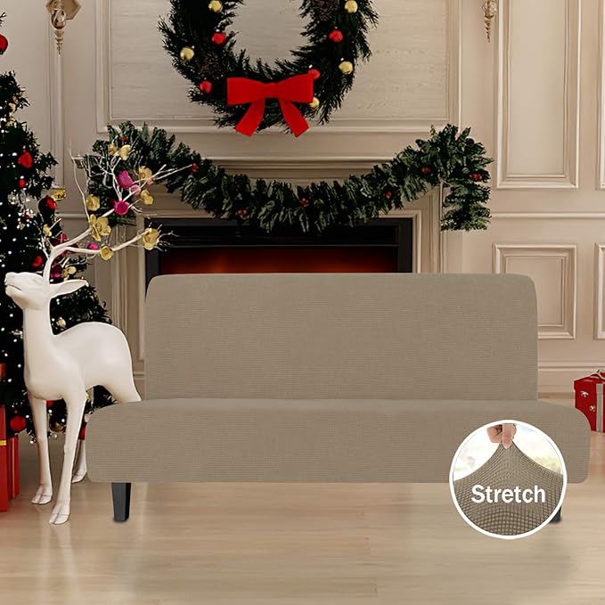 Easy-Going Stretch Futon Slipcover Armless Futon Bed Cover Furniture Protector - Image 2