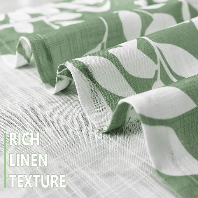 Treatmentex White Green Curtains - Image 4