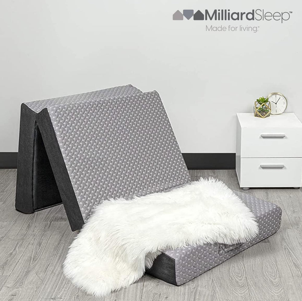 Milliard Trifold Mattress, Cot Size, 6 inch, Portable Foldable Mattress with ...