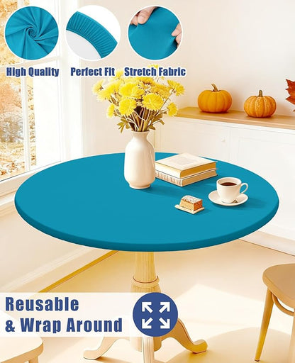 Round Spandex Tablecloth, Elastic Fitted Waterproof Tablecloths - Image 5