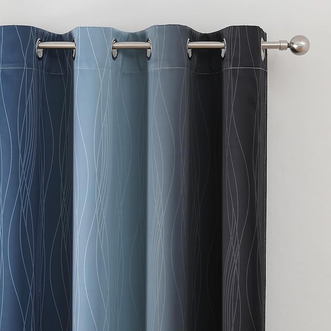 Estelar Textiler Black and Navy Blue Blackout Curtains - Image 4