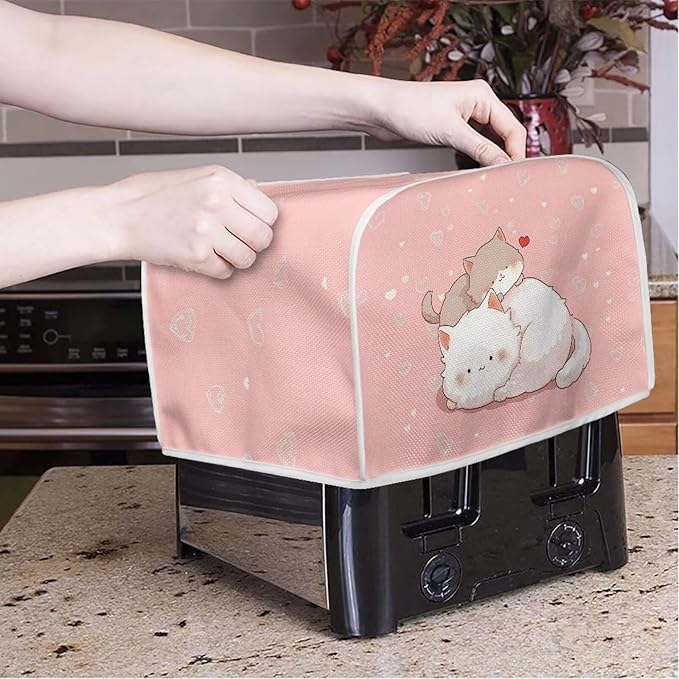 ZFRXIGN Cute Cat Toaster Cover 4 Slice Small Appliance Covers Toaster Bag Dust - Image 2